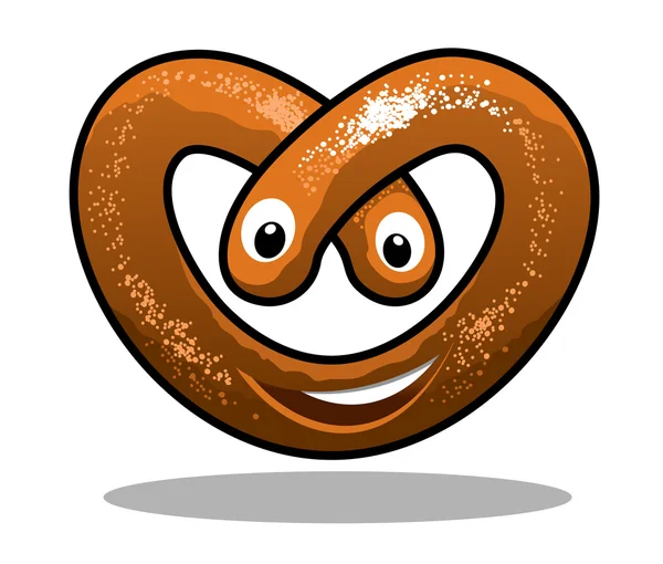 Divertido pretzel rizado feliz — Archivo Imágenes Vectoriales