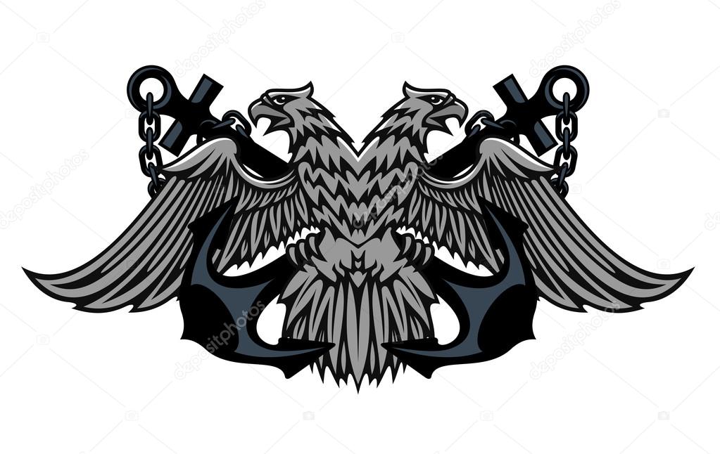 Double headed Imperial eagle on anchors