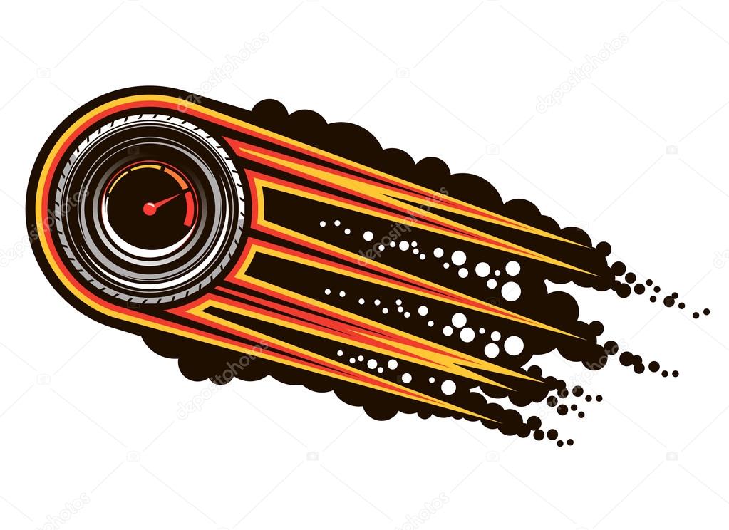 Red hot speeding motorsports icon