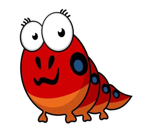 Cartoon caterpillar with big eyes — Stock Vector
