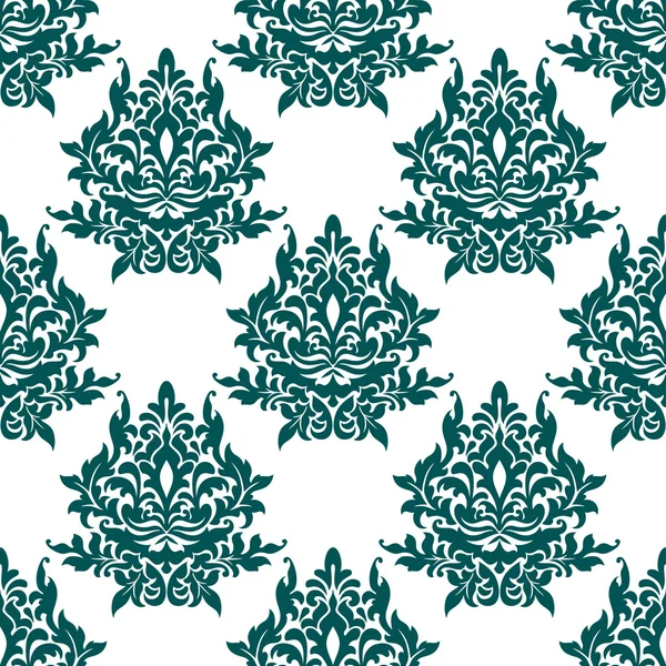 Green floral seamless pattern — Stock Vector