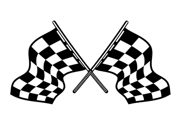 Crossed motor sport flags — Stock Vector