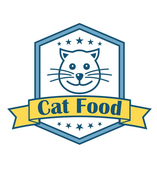 Katt mat etikett — Stock vektor