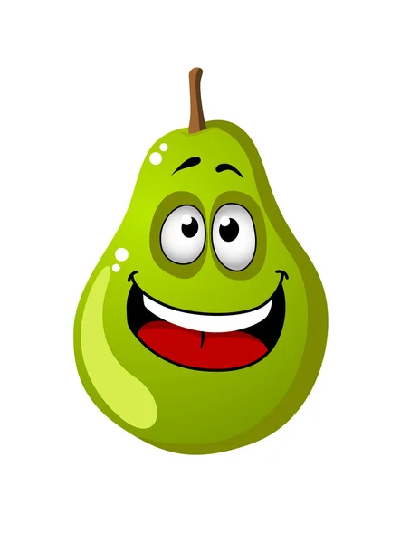 Green cartoon pear fruit — Stock Vector