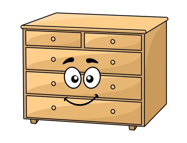 Cartoon houten commode — Stockvector