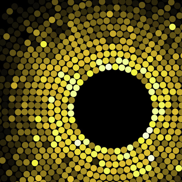 Геометрический узор золотых кругов или точек
