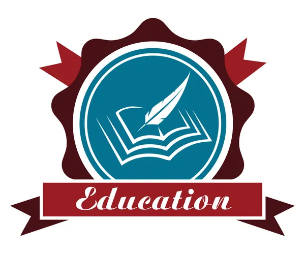 Icono o emblema de educación — Vector de stock