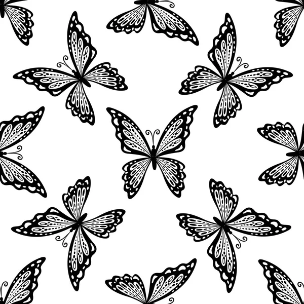 Naadloze patroon van vlinders — Stockvector