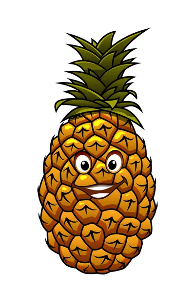 Divertente cartone animato frutta ananas tropicale — Vettoriale Stock