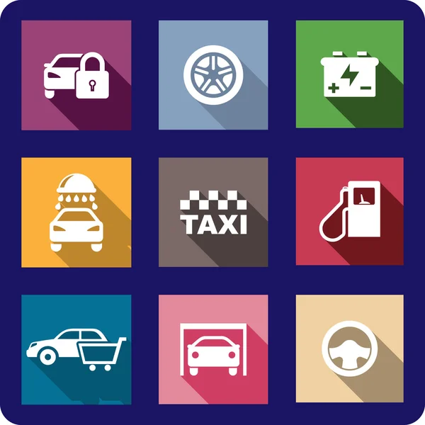 Verzameling van platte vervoer icons — Stockvector