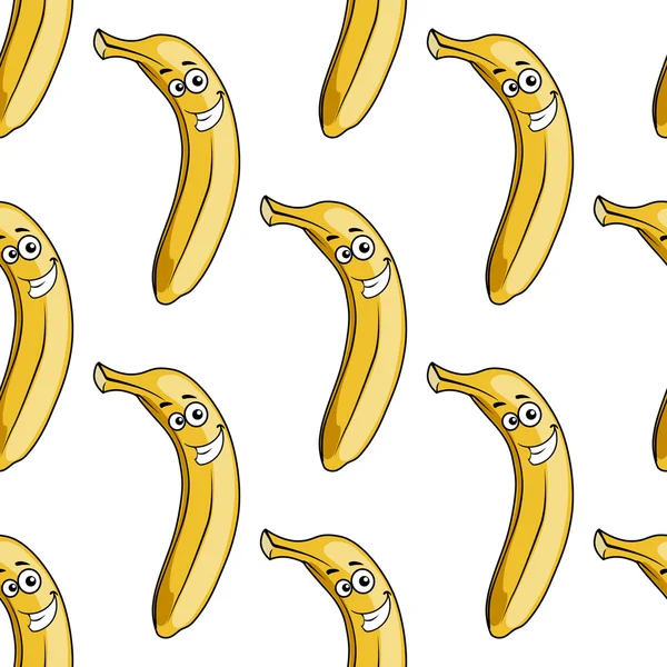 Happy ripe yellow cartoon banana — Stockvector