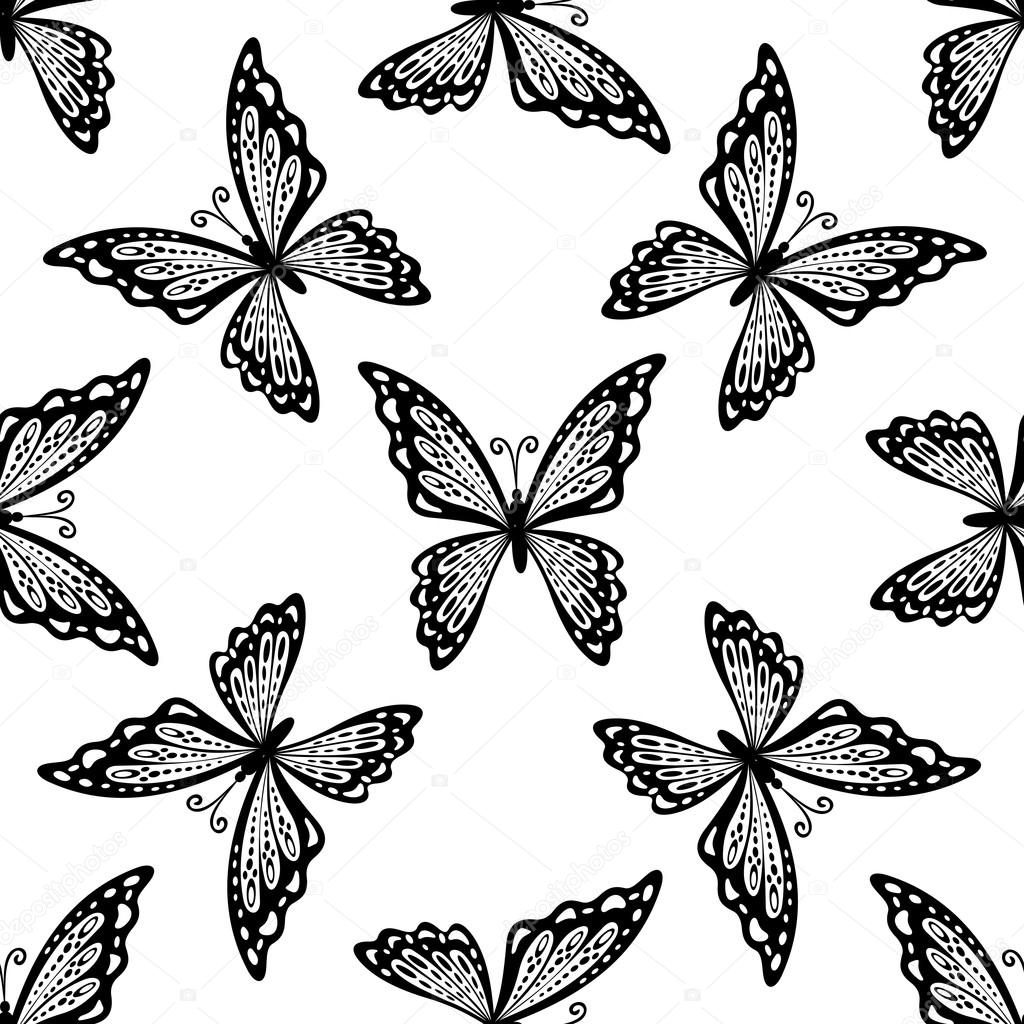 Seamless pattern of butterflies