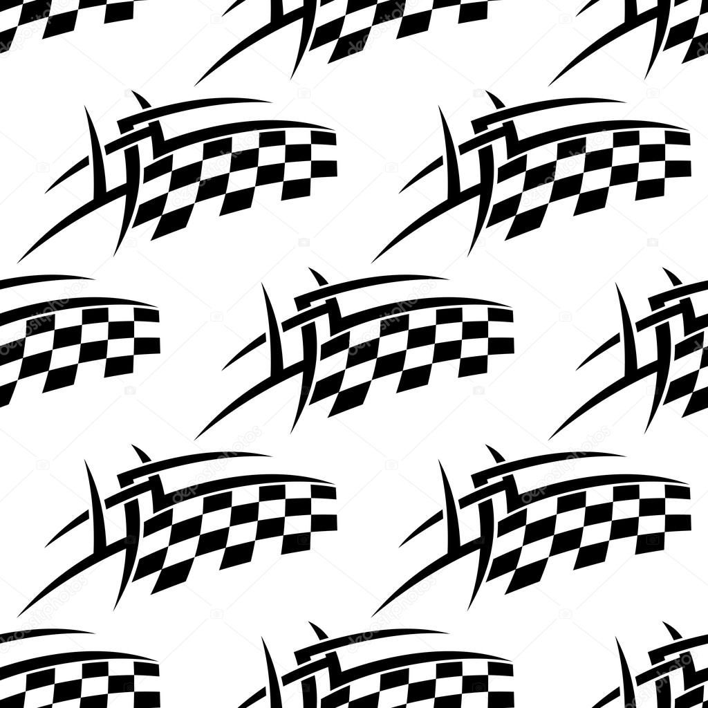 Stylized seamless pattern of a checkered flag