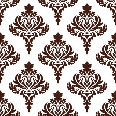 kahverengi damask Dikişsiz desen arka plan