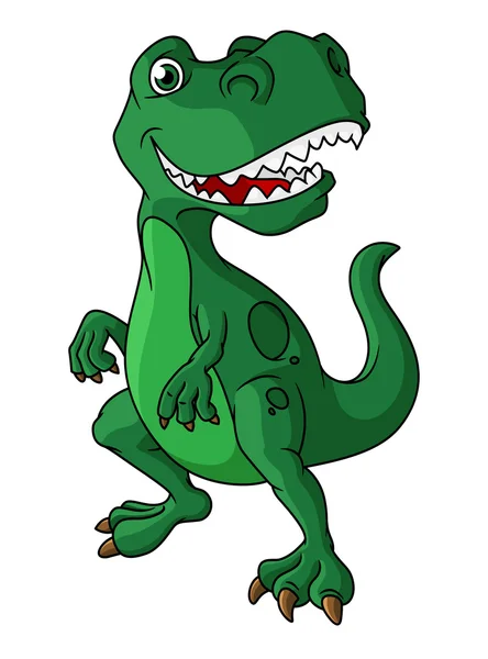 Dinosaure de dessin animé vert — Image vectorielle