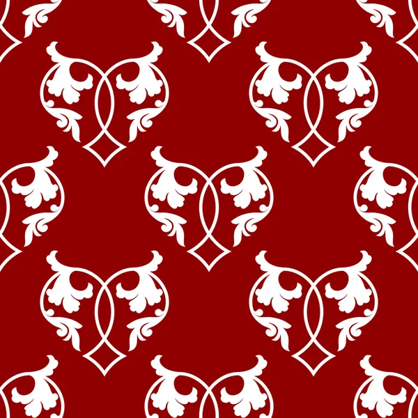 Modèle sans couture de cœurs floraux — Image vectorielle