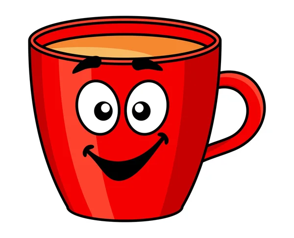 Colorful red cartoon mug of coffee — Stock Vector