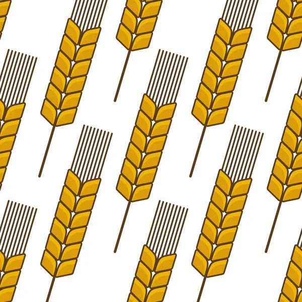 小麦の耳のシームレスな背景パターン — ストックベクタ