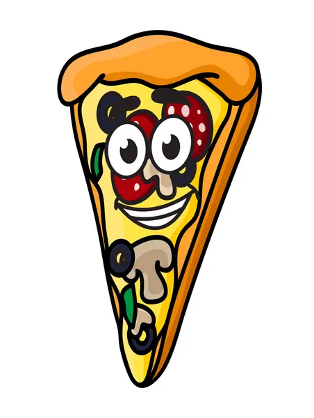 Rebanada de pizza de dibujos animados — Vector de stock