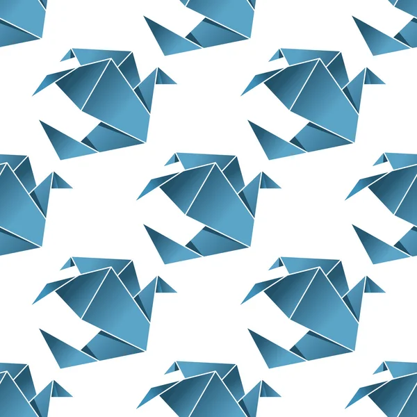 Seamless pattern of origami birds — Stockvector