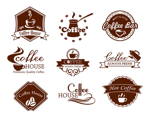 Conjunto de cartazes e banners de café — Vetor de Stock