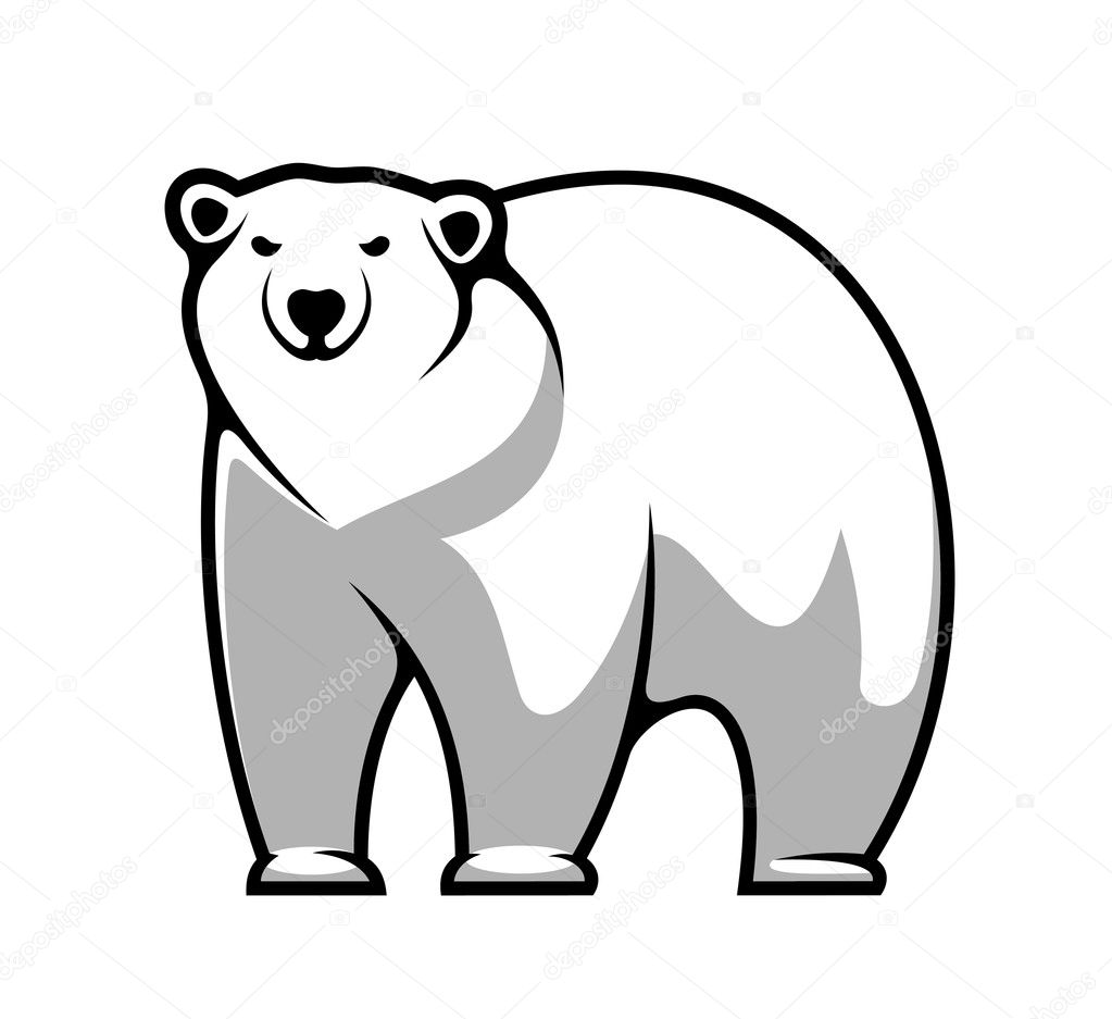 Silueta de oso polar imágenes de stock de arte vectorial | Depositphotos