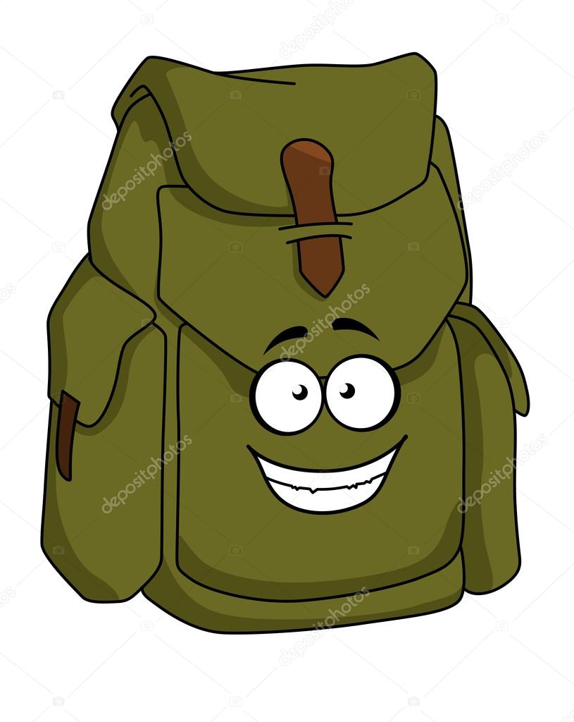 Tourist green canvas rucksack