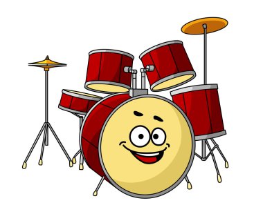 bir büyük mutlu smile gülüyor sahip drum set