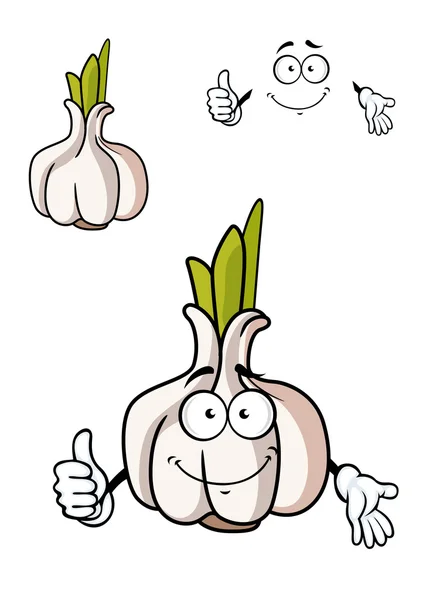 Cartoon whole fresh garlic bulb — Stock Vector