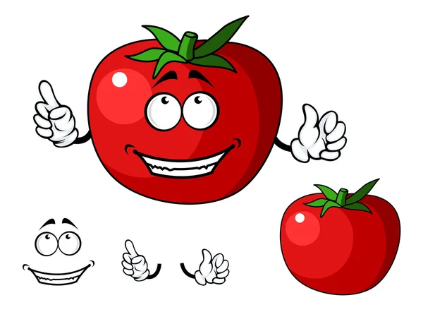 Ώριμα κόκκινα ντομάτα ευτυχής λαχανικών — Διανυσματικό Αρχείο