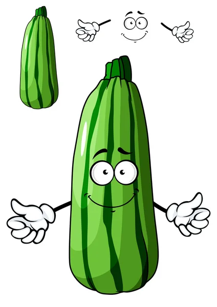 Verduras frescas de calabacín de dibujos animados verdes — Vector de stock