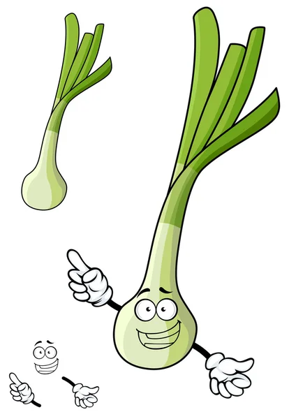 Roztomilý malý čerstvý kreslený cibule zelenina — Stockový vektor