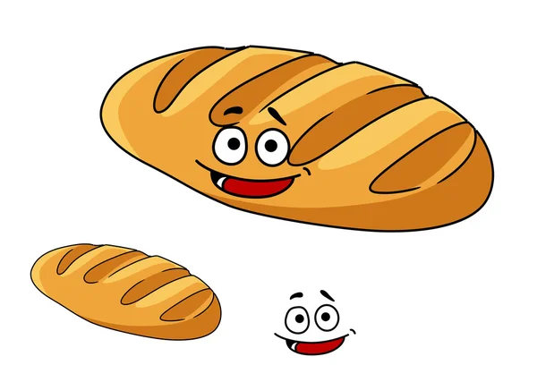Feliz assado crosty francês baguette —  Vetores de Stock