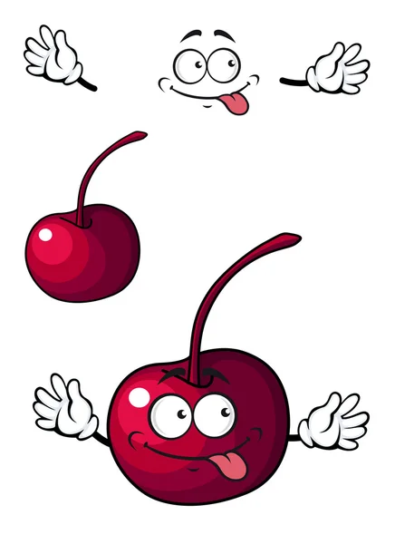 Happy little cherry fruit — Stock Vector