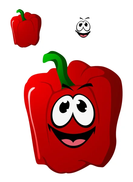 Colorido feliz vermelho doce pimentão vegetal — Vetor de Stock