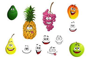  kayısı, ananas, elma, armut, üzüm ve limon meyve