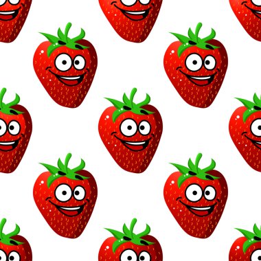 mutlu olgun kırmızı çilek seamless modeli