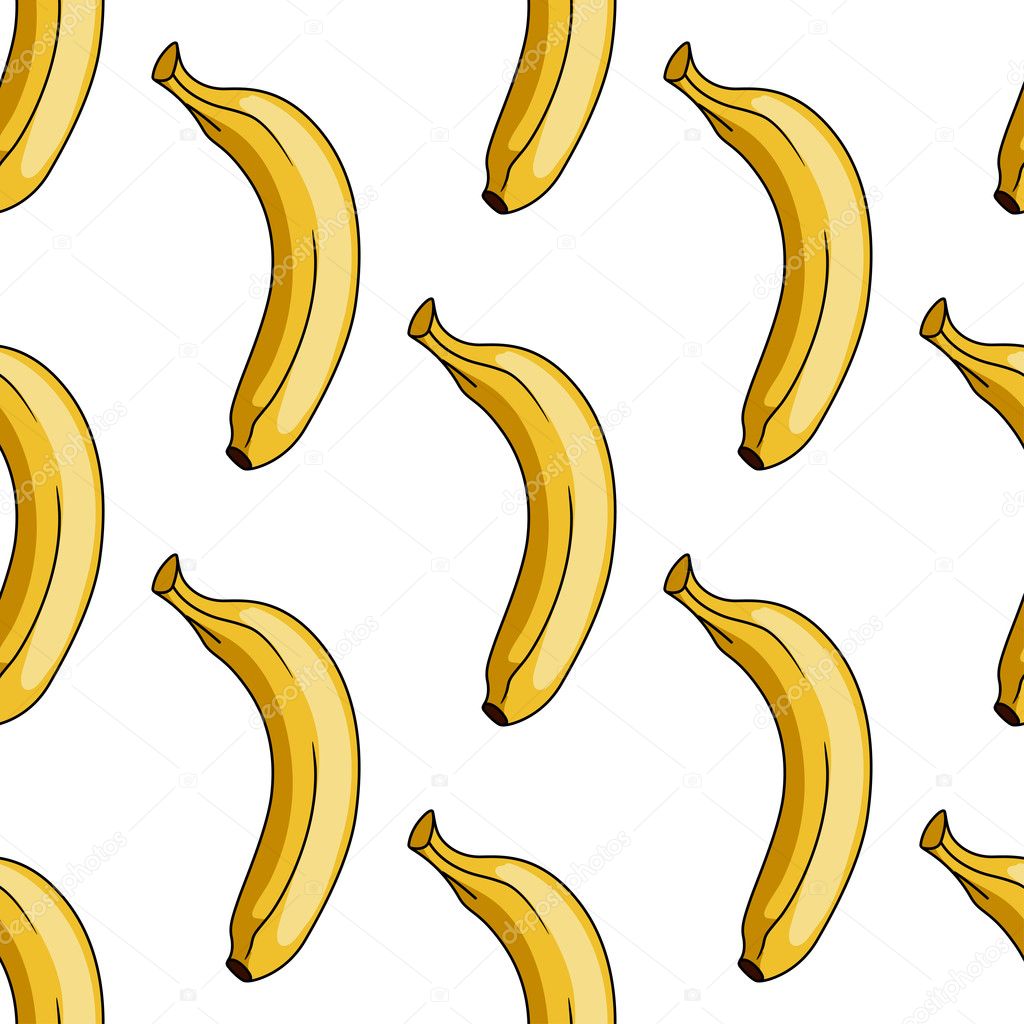 Seamless pattern of  yellow banana