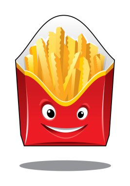 karikatür patates kızartması bir kutu Pack