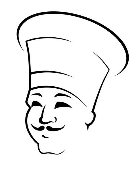 Sketsa Doodle seorang koki dalam toque - Stok Vektor