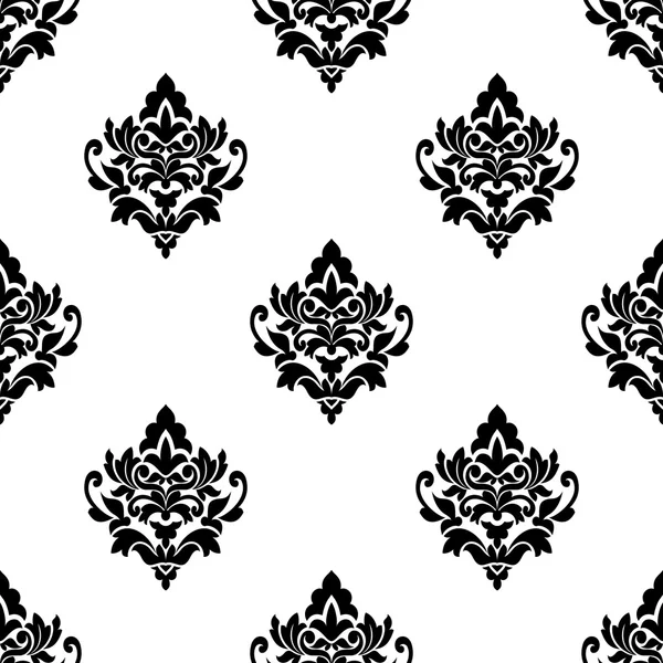 Modèle arabesque sans couture noir et blanc — Image vectorielle