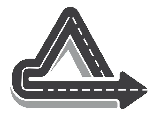 Carretera asfaltada triangular — Vector de stock