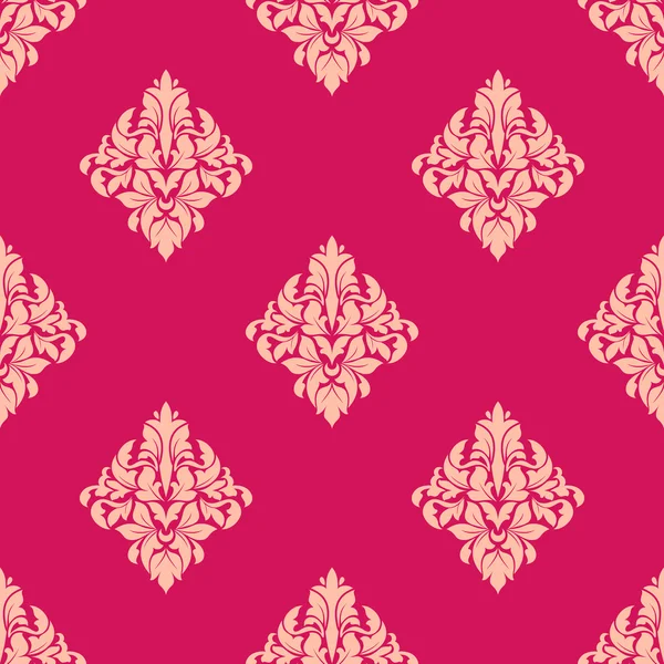 Pink and beige floral seamless pattern — Stock Vector