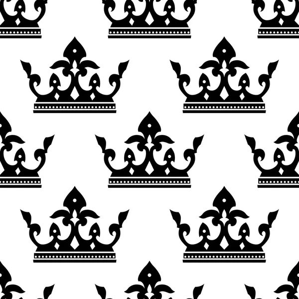 Royal crown siluetleri seamless modeli — Stok Vektör