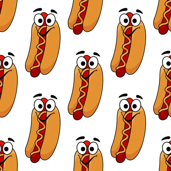 Nahtlose Hintergrundmuster eines Hotdogs — Stockvektor
