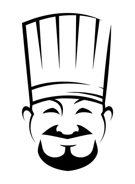 Chef chinês sorridente com barba de pêra —  Vetores de Stock