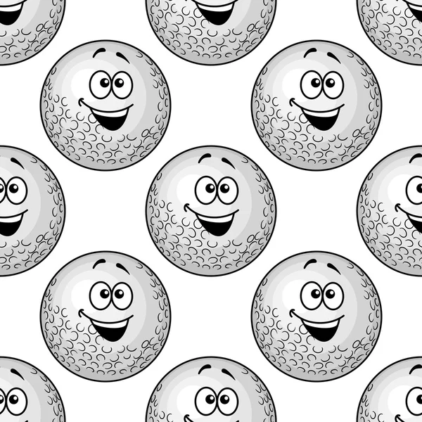 Seamless background pattern of cartoon golf balls — Stock Vector