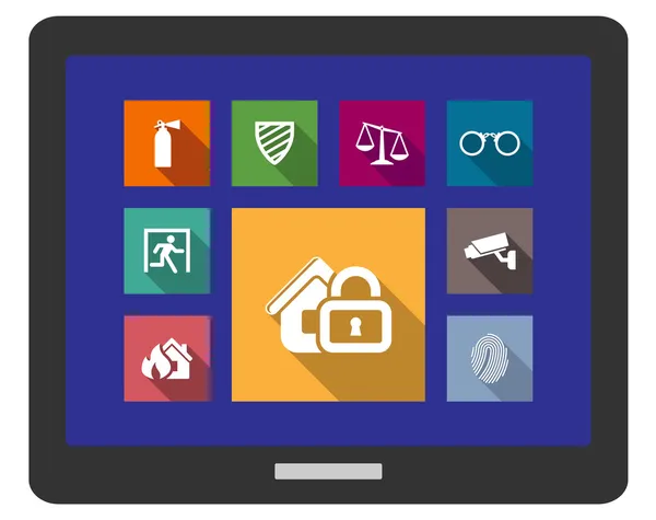 Ícones de segurança e segurança planos —  Vetores de Stock