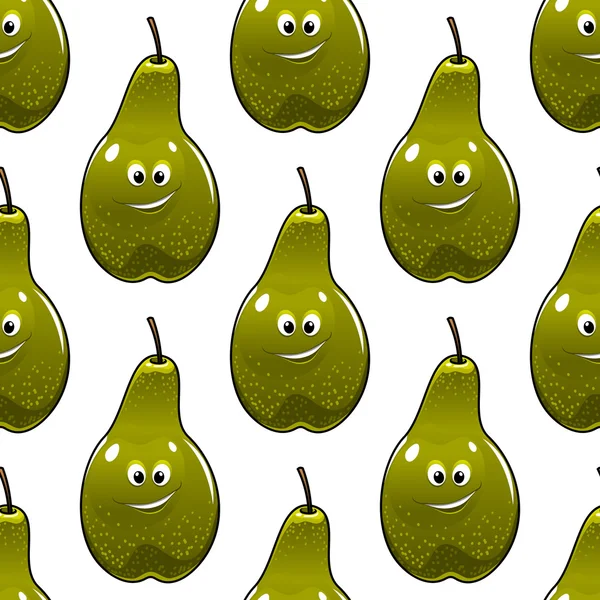 Seamless pattern of healthy fresh green pears — Stock Vector