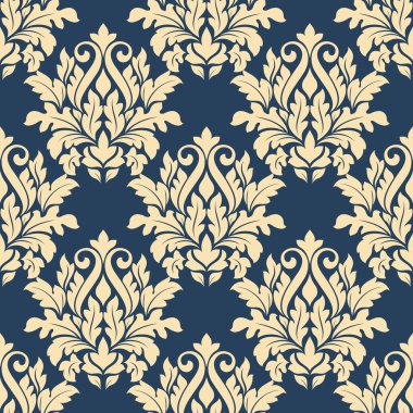 Mavi Damask tarzı seamless modeli